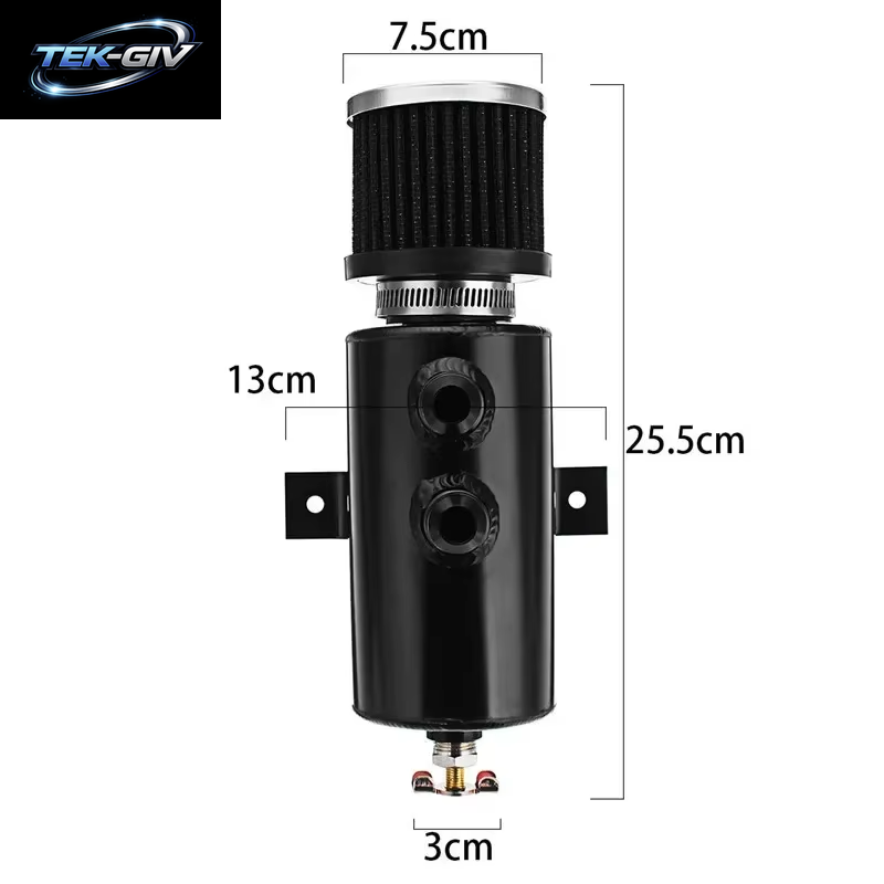 Universelle 0,75 L Aluminium Verblüfft Motoröl Fangdose Reservoir Tank Set Entlüftung Filter Abfluss 3M An10 Kraftstoffs Ch Lauch Anschlüsse