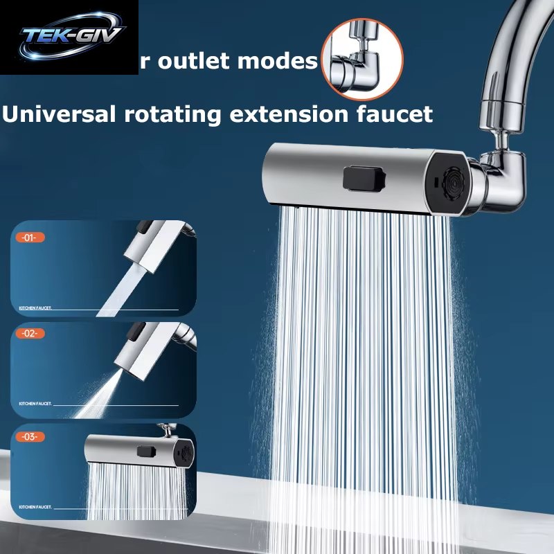 Neue Küche Wasserfall Drei-Modus Universal Schwenk Verlängerung Wasserhahn Spritzwassergeschützte Düse Waschbecken Multi-Funktion