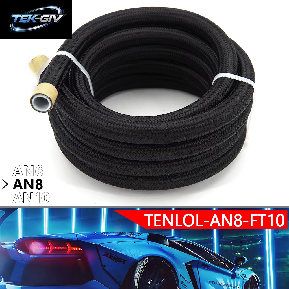 Kostenloser Versand 10/20 Füße 3 M/6 M AN6 AN8 AN10 PTFE Öl Kraftstoff Schlauch NYLON Geflochtene Innenseite PTFE