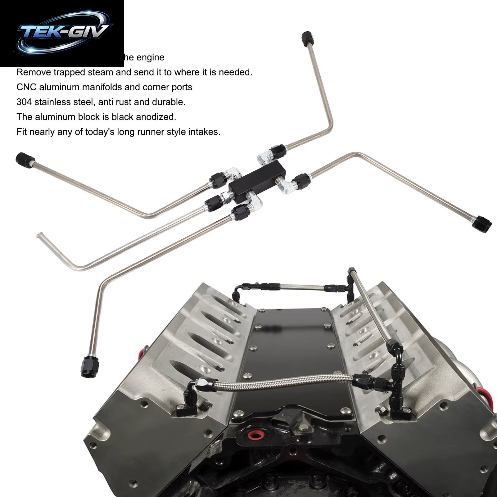 Komplettes Edelstahl-Dampfentlüftungs-Kühlmittel-Crossover-Kit Für Ls1 Ls2 Ls3 Ls6 Ls7 Lsx-Motoren Kühlmittel-Crossover-Dampfentlüftungs-Kit