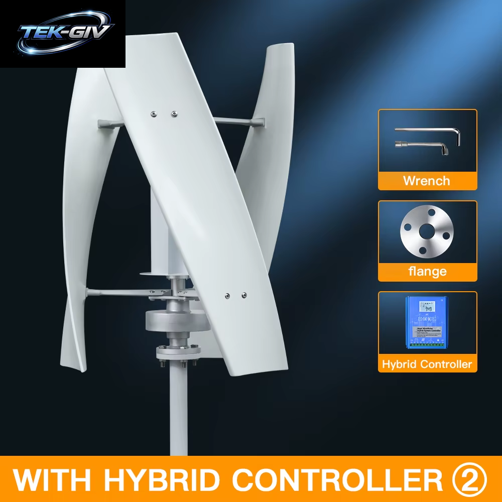 Vertikale Windkraftanlage Für Den Haushalt, 3000 W, 12 V/24 V/48 V, Geräuscharm, Kostenloser Mppt-Controller, Stufenlose Lieferung in Polen