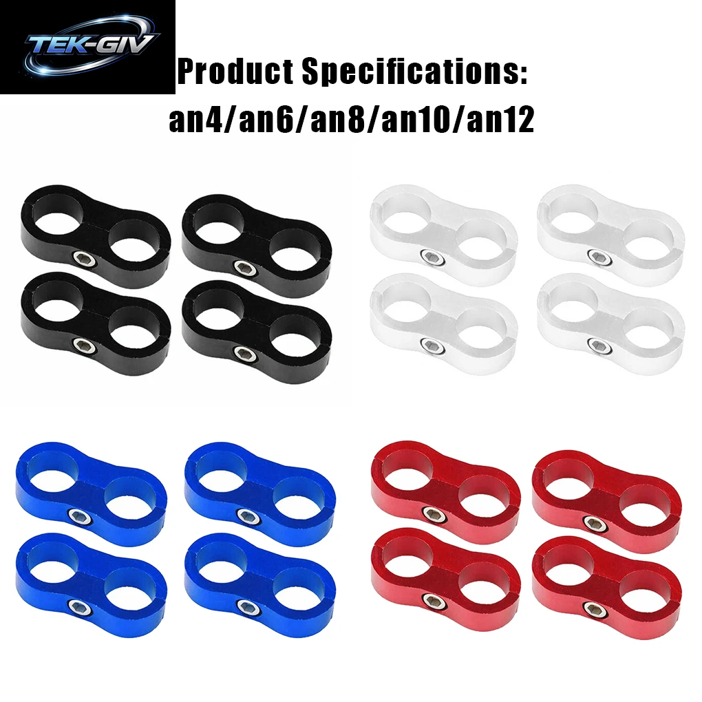 4 Stücke Universal Aluminium AN4 AN6 AN8 AN10 Billet Öl Kraftstoff Wasser Schlauch Rohr Seprator Teiler Klemme Linie Separator Kit
