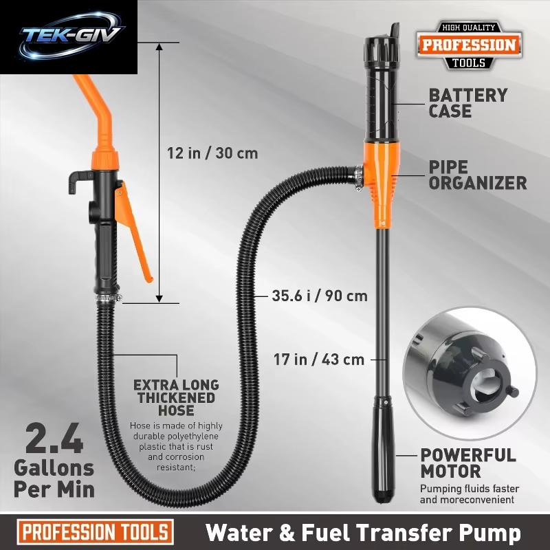 Elektrische Transferpumpe Für Gaswagen, Tragbare Batteriebetriebene Transferpumpenausrüstung Mit Pistolenmund Für Heizöl, Gas, Wasser, Benzin