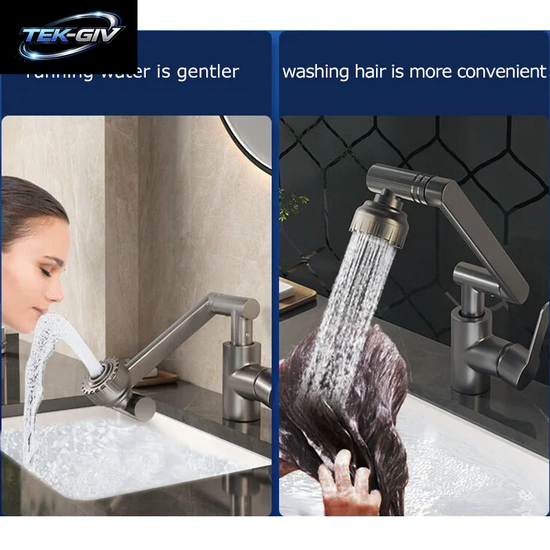 Becken Wasserhahn Heiße Und Kalte Waschbecken Haushalt Badezimmer Multi-Funktion Booster Universal Rotierenden Wasserhahn Küche Universal