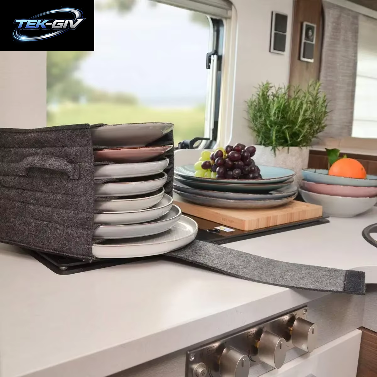 Caravan Platte Halter Geschirr Lagerung Tasche Für Wohnmobil Campervan Boot Schrank Innen Zubehör RV Geschirr Racks Teile