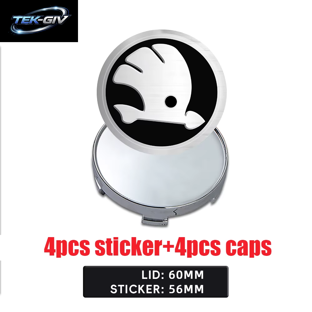 56/60/65/68 MM Auto Rad Center Hub Caps Aufkleber Reifen Felge Abdeckungen Für Skoda S Logo Octavia Fabia 2 Superb 2 Kamiq VRS VII Kodiaq