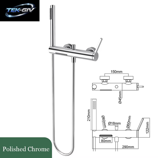 Badezimmer-Duscharmatur-Set Aus Gebürstetem Gold/Gunmetal, Wandmontage, Wasserfall, Massives Messing, Heißer Und Kalter Badewannen-Wasserhahn, 2 Griffe, 2 Löcher