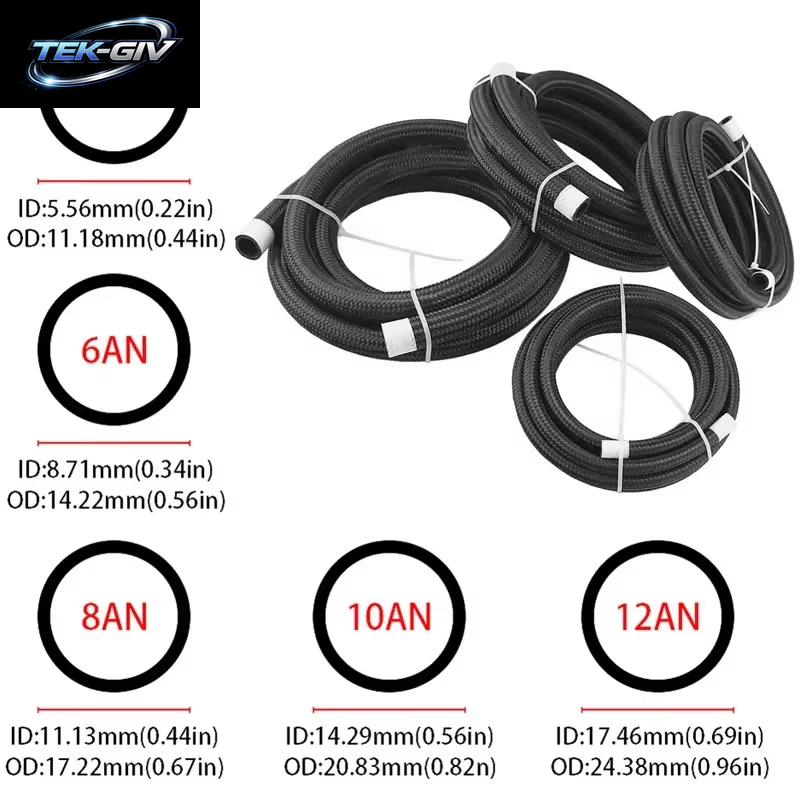 1 Meter AN4 AN6 AN8 AN10 AN12 AN16 AN20 Universal Auto Kraftstoff Schlauch Öl Gas Linie Nylon Stahl Geflochtene Kühler Brems Schlauch CPE Rohr