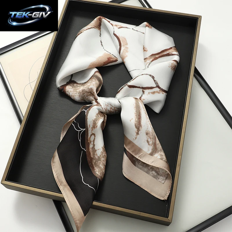 60 Farben Luxus-Schal Für Damen 70*70Cm Seidengefühl Quadratisches Haartuch Foulard Satin-Schal Großformatiges Kopftuch Hijab Taschentuch