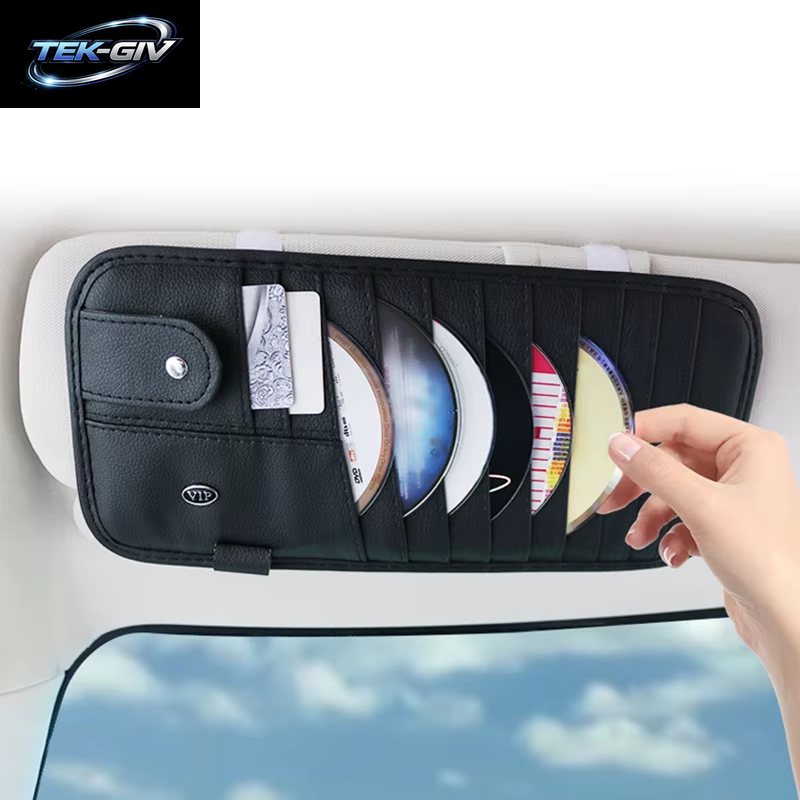 Auto-Cd-Hülle, Fahrzeug-Sonnenblende-Organizer Für Autos Mit Dvd-Aufbewahrungshüllen, Stifthalter, Sonnenbrillenhalter, Kartenfach