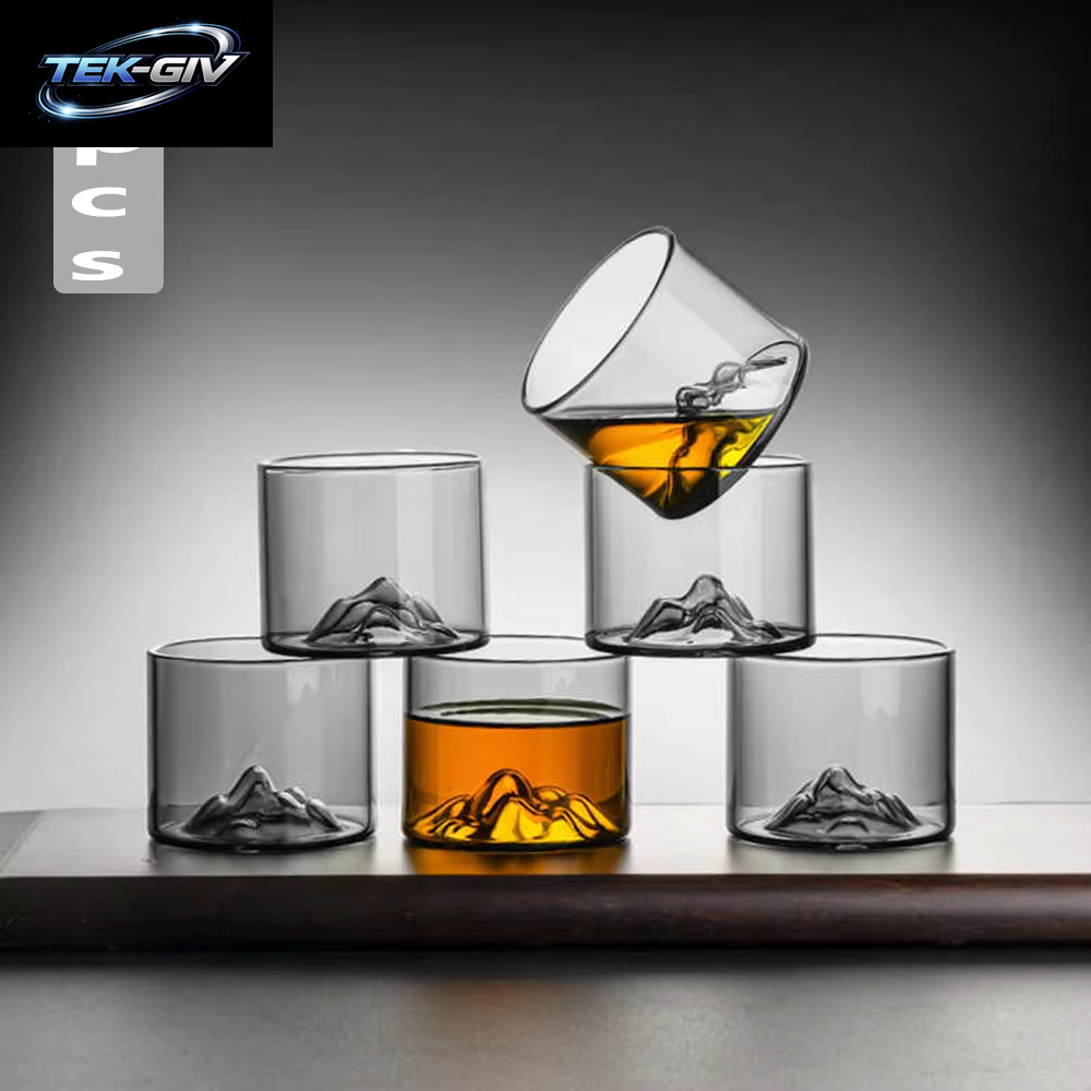 5 Unzen 3D Guanshan Whisky-Gläser-Set Transparentes Kristallglas Geeignet Für Whisky Cognac Cocktail Eiswein