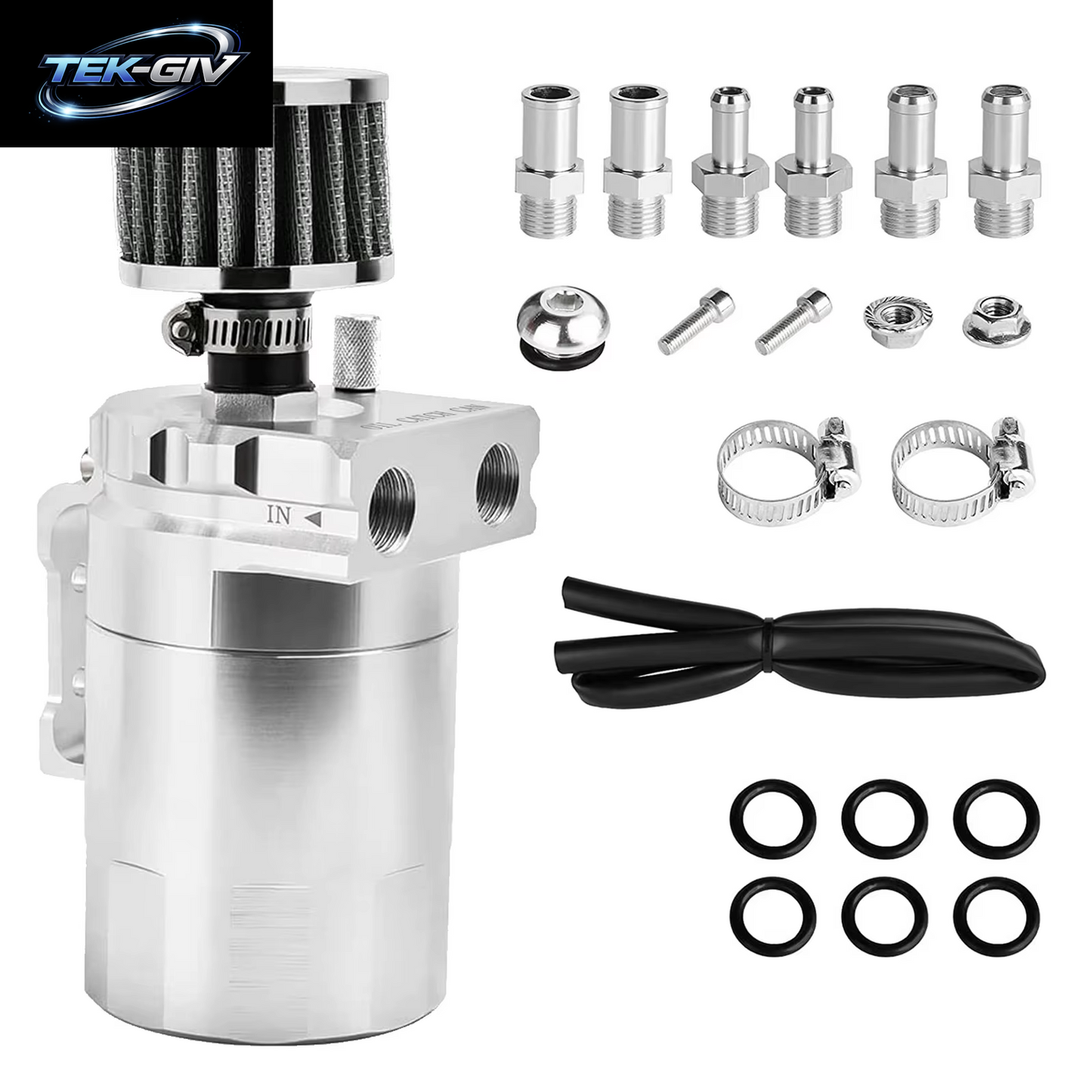 Universal Auto Schallwand Öl Catch Kann Tank Kit Mit Entlüftung 300 Ml Aluminium Polnischen Motor Luft Öl Separator Tank Reservoir Kit