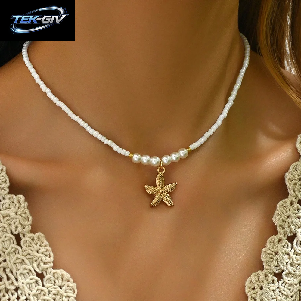 Modische Natürliche Muschel-Perlen-Halskette, Muschel-Anhänger, Vom Ozean Inspirierter Schmuck, Halsband, Geeignet Für Frauen, Urlaub, Party, Alltag