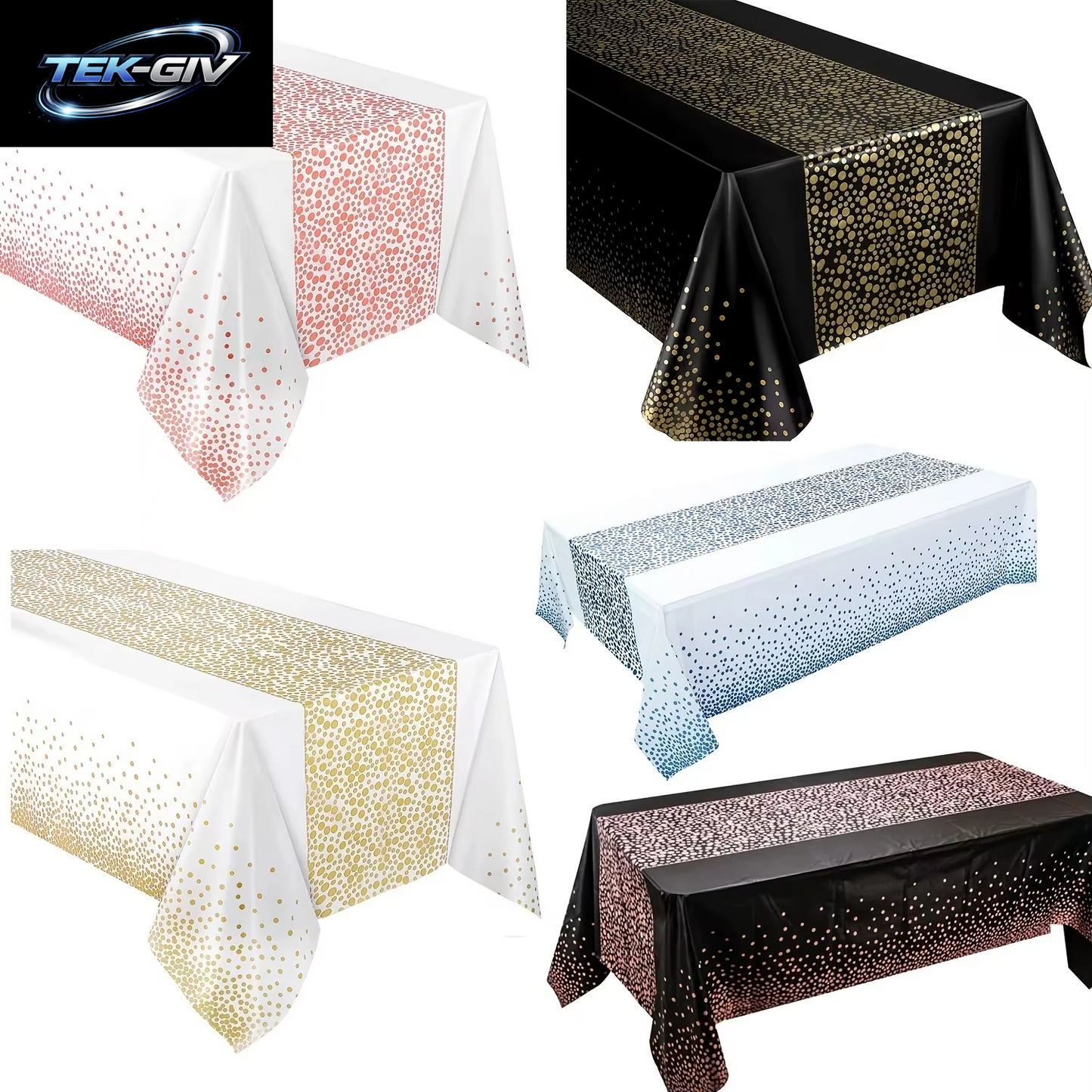 1 Stück Kleine Gepunktete Einweg-Tischdecke, Verdicktes Wasserdichtes Pevatablecloth, Dekoration Für Zuhause, Hochzeit, Geburtstag, Party, 54,4 X 108 Zoll