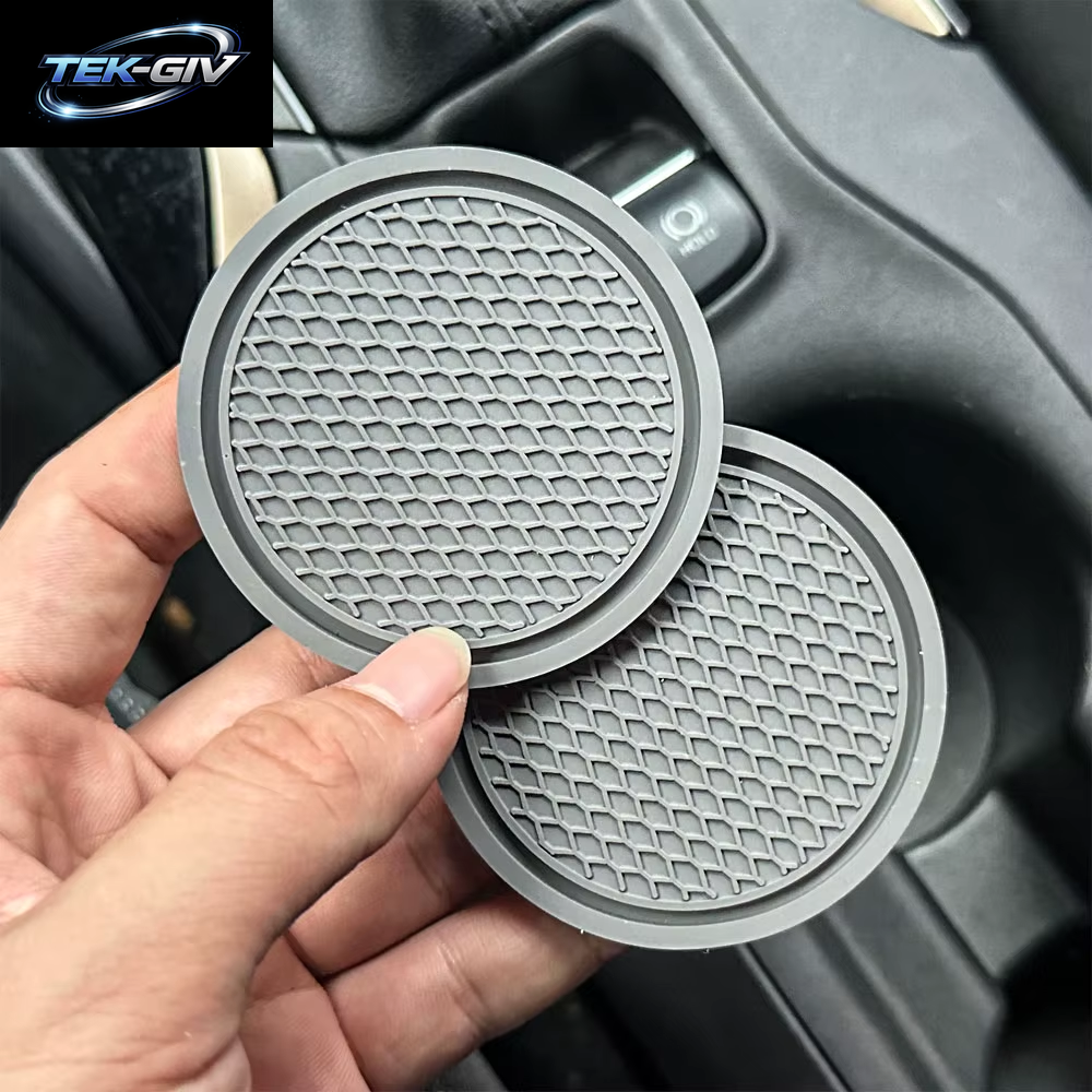 2 Stücke Schwarz Auto Auto Tasse Halter anti Slip Einsatz Untersetzer Pads Innen Zubehör Für Die Meisten Tassen Zubehör