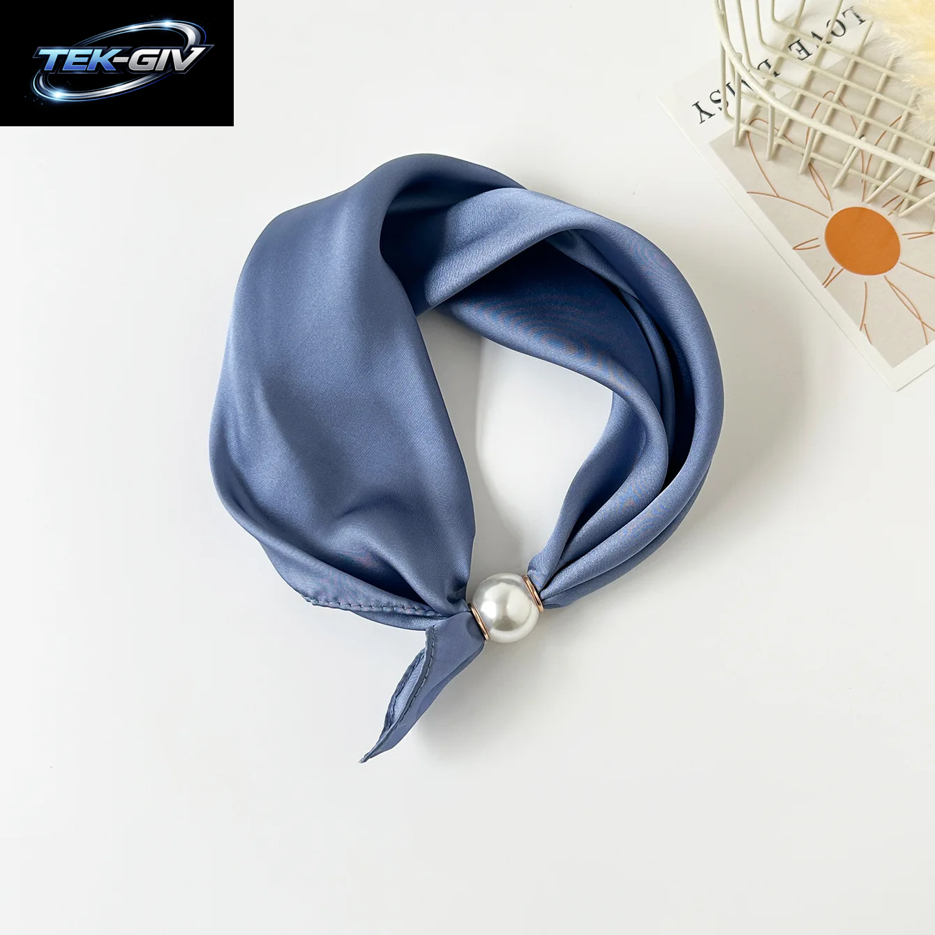 Schal-Kette Aus Seide Mit Magnetischem Anhänger, Dünner Perlen-Halstuch-Verschluss, Haarband, Schleifenband, Foulards Für Damen, Luxusmarken
