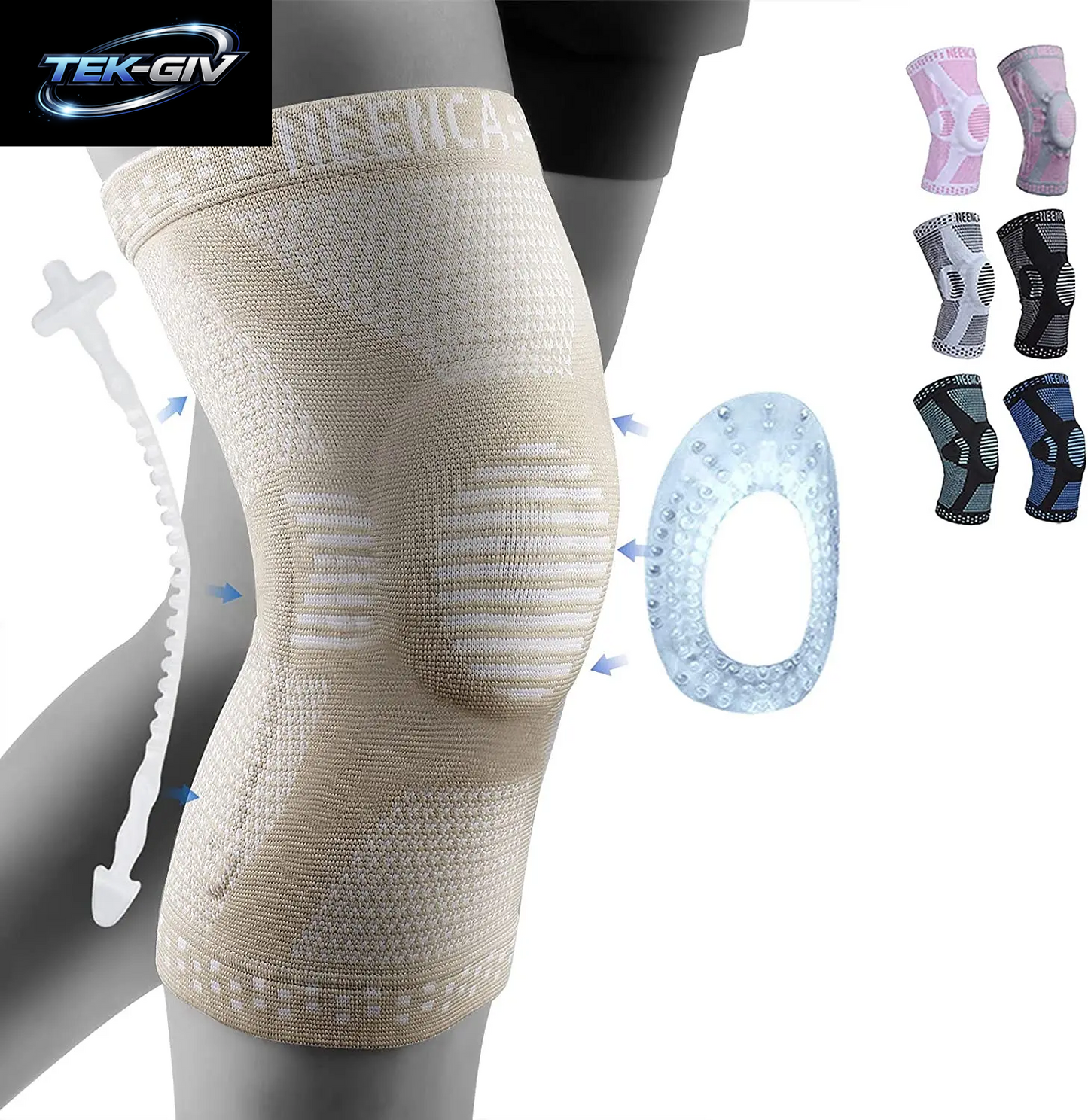 NEENCA Kupfer-Kniebandage, Kniestütze Mit Patella-Gel-Pad Und Seitenstabilisatoren Für Knieschmerzen, Sport, Arthritis, ACL, Linderung Von Gelenkschmerzen