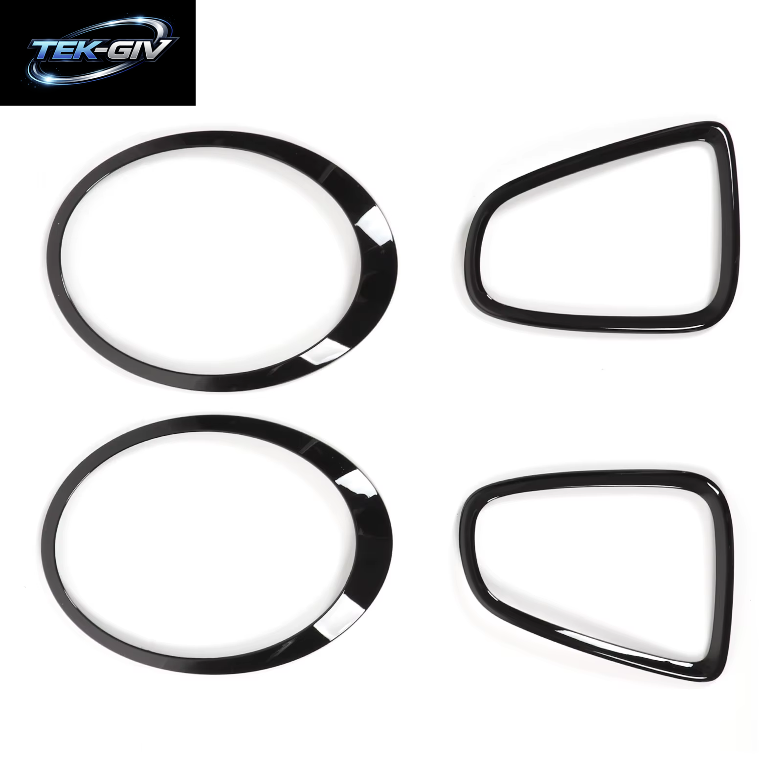 4Pcs Gloss Black Headlight & Taillight Surround Cover Trims for Mini R56 R57 R58 R59 Cooper S & JCW 2007-2015