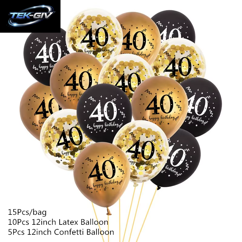 Schwarzgold 30 40 50 60 Jahre Geburtstag Latexballons Erwachsene Männer Frauen Alles Gute Zum Geburtstag Party Dekor Hochzeit 30. Jahrestag Zubehör