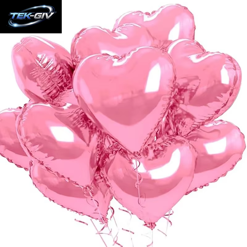 60-5PCS Rote Herz Folien Ballons Aufblasbare Helium Ballon DIY Geburtstag Party Ornamente Für Valentinstag Hochzeit Party Geschenke