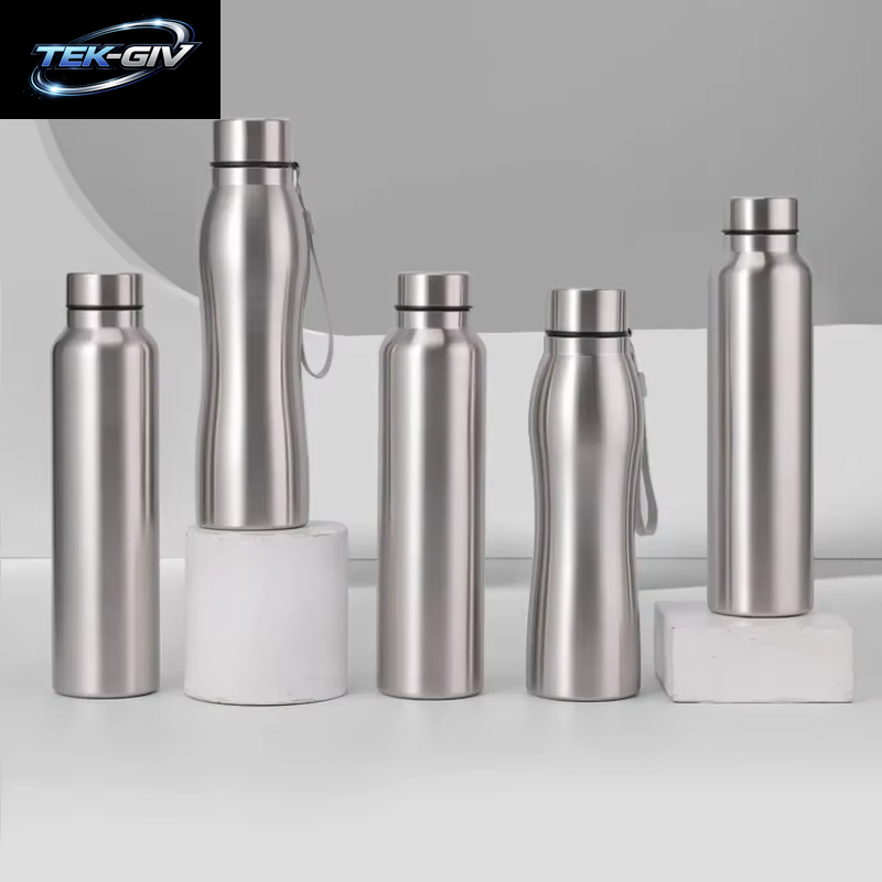 Hochwertige 1000 Ml Edelstahl-Sportwasserflasche, Einlagiger, Robuster Wasserbecher, Metallflasche, Trinkgeschirr, Camping, Sport, Fitnessstudio