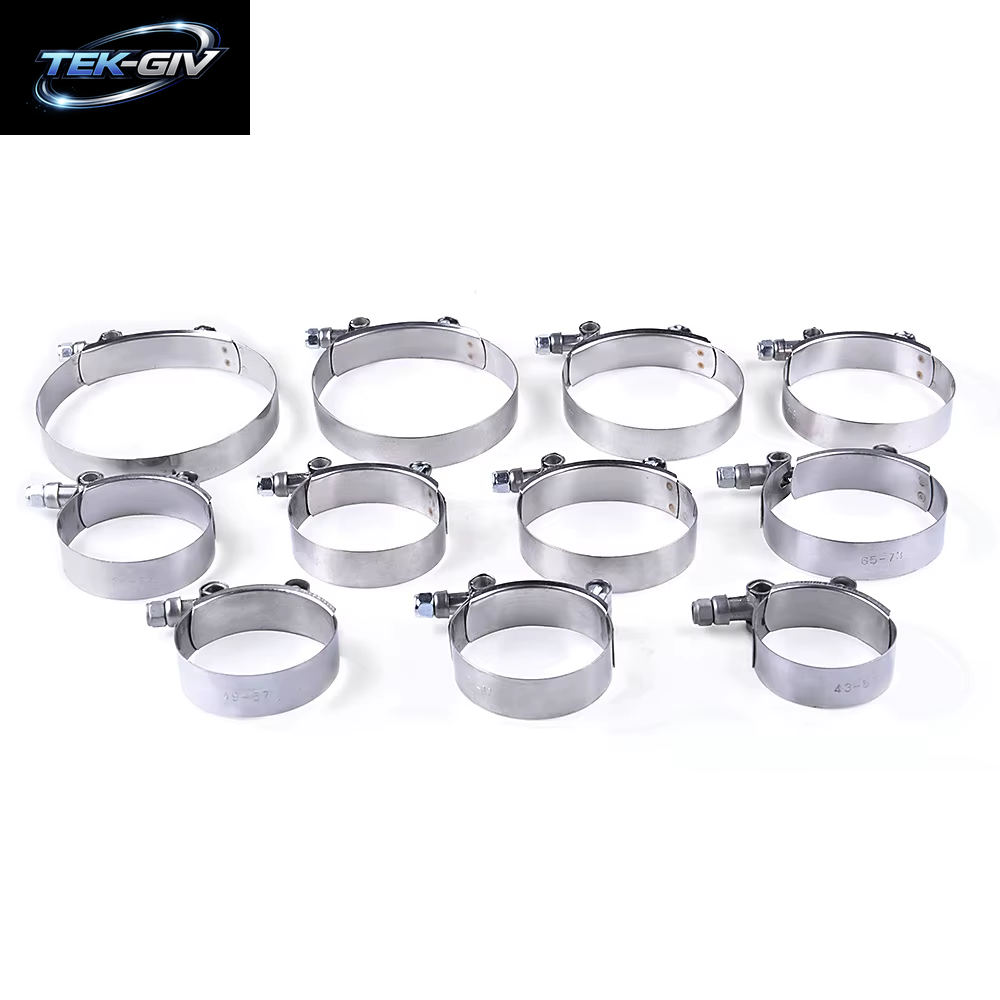 T-Bolzen-Auspuffklemme, 2,0" 2,25" 2,5" 2,75" 3,0" 3,25" 3,5" 3,75" 4,0", Ansaug-Turbo-Auspuff, Ladeluftkühler-Silikonkupplung