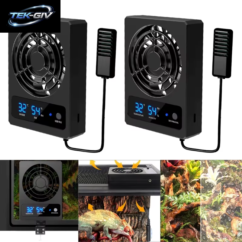Terrarienventilator, Kühlventilator, Reptilien, Tanks, Hängende Luftkühler, Automatische Terrarien, Kühler, Temperaturregelung, Ventilator