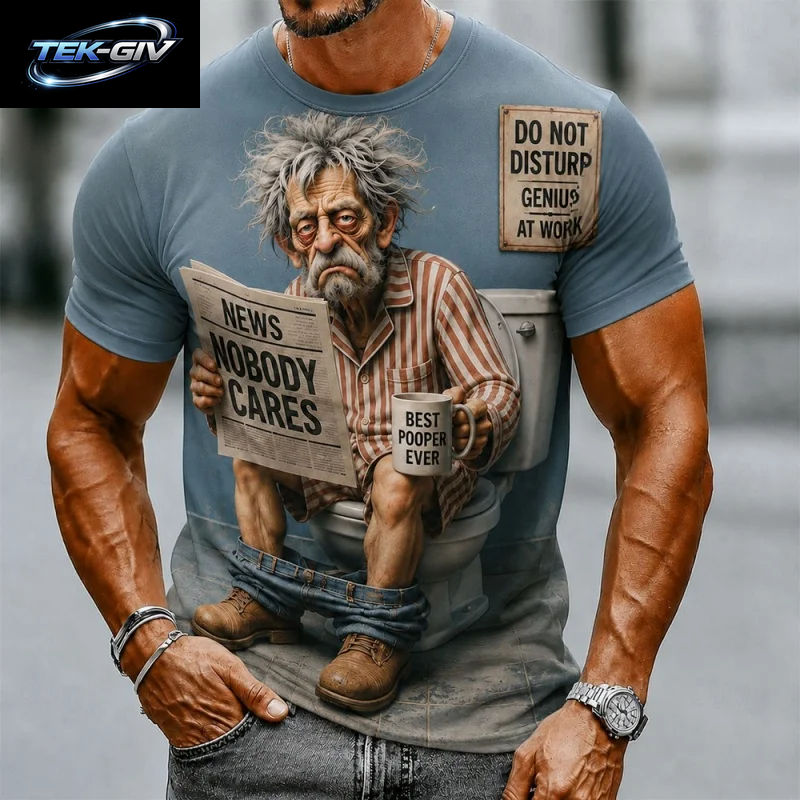 3D-Gedrucktes T-Shirt Mit Lustigem, Faulen Charakter-Muster Für Herren, Sommerliches, Lässiges Kurzarmshirt Mit Rundhalsausschnitt