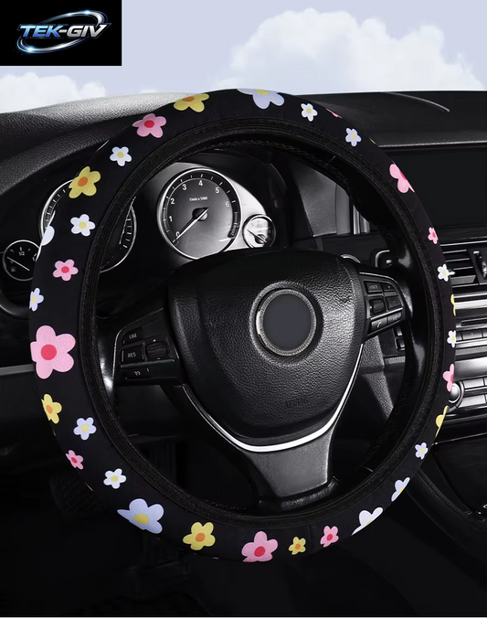 Auto Lenkrad Abdeckung Blumen Druck Anti-Rutsch Universal Auto Lenkrad Schutz Innen Zubehör Rad Abdeckung