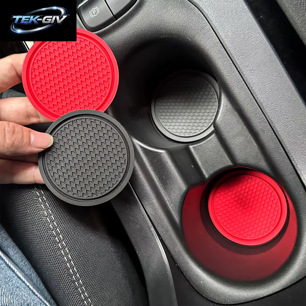 2 Stücke Schwarz Auto Auto Tasse Halter anti Slip Einsatz Untersetzer Pads Innen Zubehör Für Die Meisten Tassen Zubehör