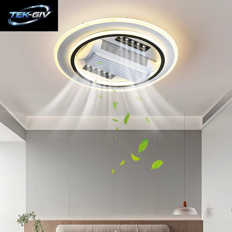Unsichtbare Blattlose LED Deckenventilator Licht Fernbedienung Deckenventilator Lampe Home Decor Wohnzimmer Schlafzimmer