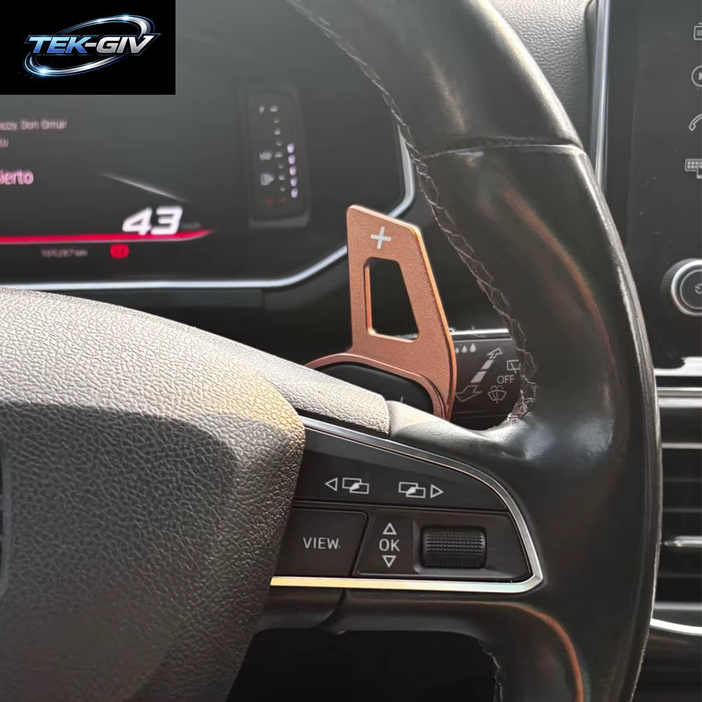 Schaltwippe Für Seat Leon FR Cupra Ateca Ibiza 6P Arona Tarraco Alhambra Auto Lenkradverlängerung Shifter DSG Getriebelaufkleber