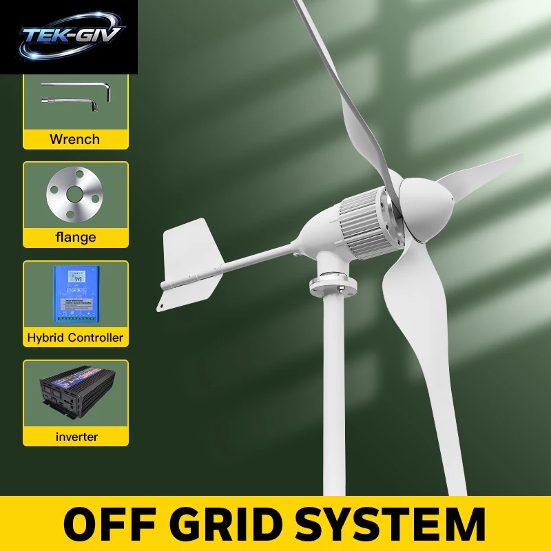 2KW 5KW Horizontalachsen-Windturbine 12V 24V 48V 96V Windgenerator Ce-Zertifiziert Freie Energie Niedrige Drehzahl Netzunabhängig Für Den Heimgebrauch