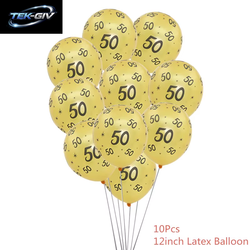 Schwarzgold 30 40 50 60 Jahre Geburtstag Latexballons Erwachsene Männer Frauen Alles Gute Zum Geburtstag Party Dekor Hochzeit 30. Jahrestag Zubehör