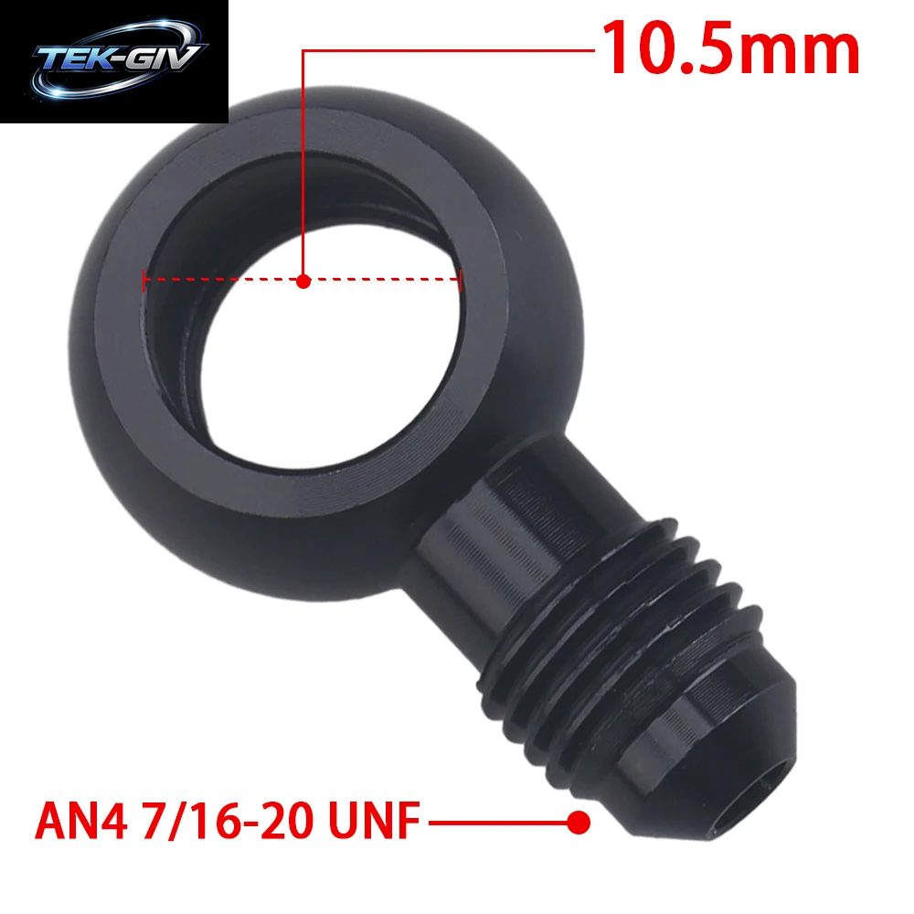 Schwarzer Aluminium-Banjo-Adapter, Passend Für 10An-Stecker, Flare AN3, AN4, AN6, AN8, AN10 Auf 12 Mm, 14 Mm, 16 Mm, Banjo-Loch Für Kraftstoff- Und Bremssysteme