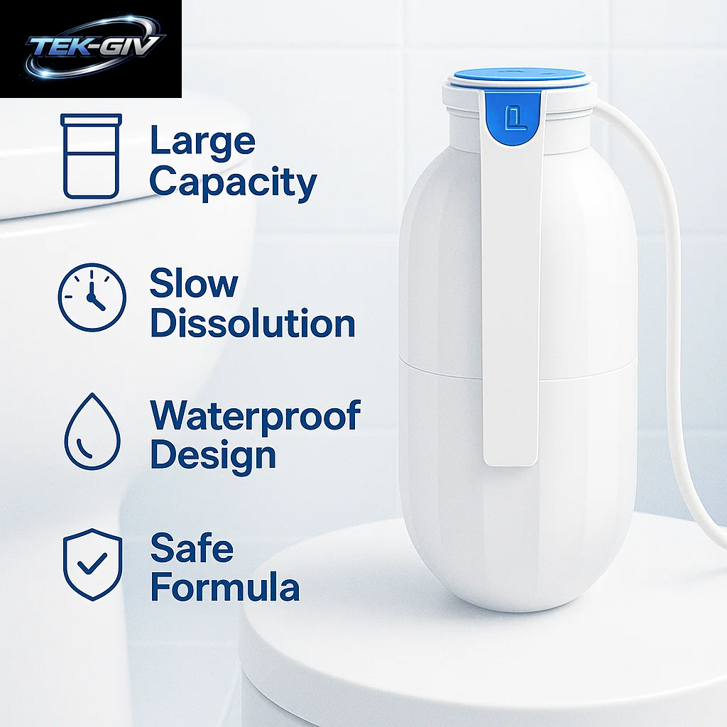 1 X Automatische Toilettentank-Reinigungsflasche, Freihändiger Blauer Flüssigkeitsspender, Tiefenreinigung Und Desodorierende Toilettenschüssel, Langlebig