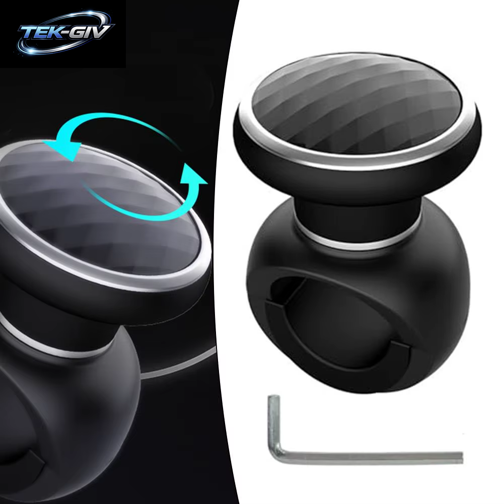 Lenkradknopf Spinner ABS Und Premium Schwarz Auto Lenkrad Assist Ball Passend Für PKW, LKW Und Mehr