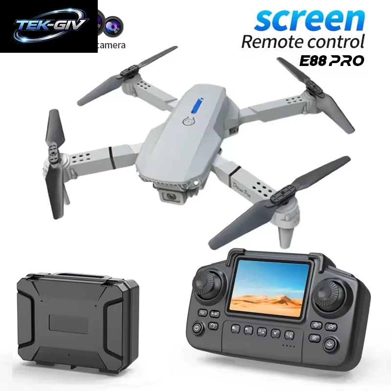 Neue Verbesserte E88 Drohne Mit Fernbedienung Mit Bildschirm, Dual-Kamera, Optische Flusslokalisierung, 2,4G RC Quadcopter, Ein-Knopf-Start Drohne