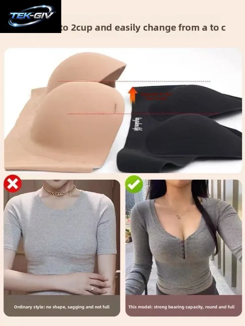 Silikon Push-Up BH Trägerlos Haftend [Maximale Hebung] - Unsichtbarer Rückenfreier Rutschfester BH, Hautfarbe Für Tiefes Dekolleté, Für Hochzeits- & Abendkleider