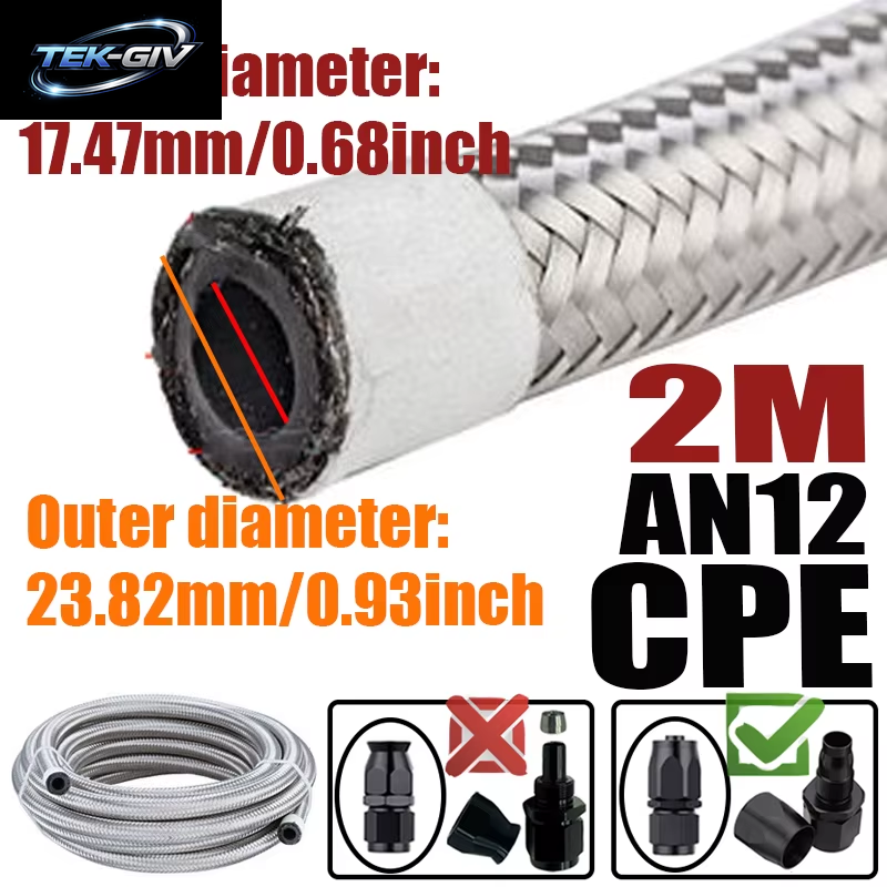 1M/2M/3M/4M 4AN 6AN 8AN 10AN 12AN Universal Auto Kraftstoff Schlauch Öl Gas Kühler Luft Linie Rohr Rohr Edelstahl Geflochtene CPE Gummi