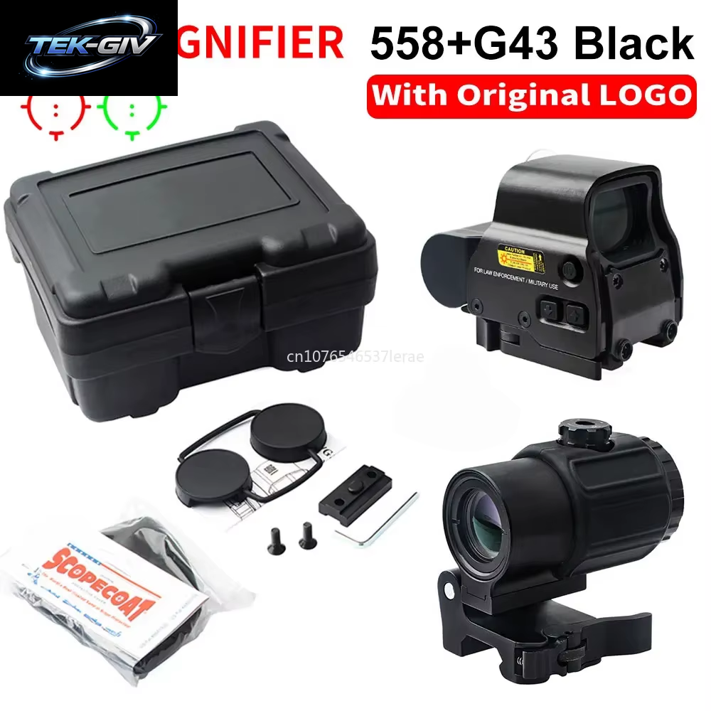 EOTECH 558 Holografisches Kollimator-Rotpunktvisier G43/G33 3X G45 5X Vergrößerungsglas Airsoft Jagdausrüstung Mit 20Mm Schienenmontage & Qd-Hebel