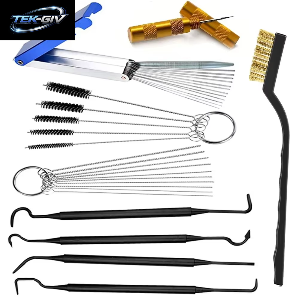 Airbrush Reiniger Set Vergaser Carbon Dirt Jet Entfernen Reinigungsnadeln Bürsten Reinigungswerkzeuge Für Automobil Motorrad Schläuche