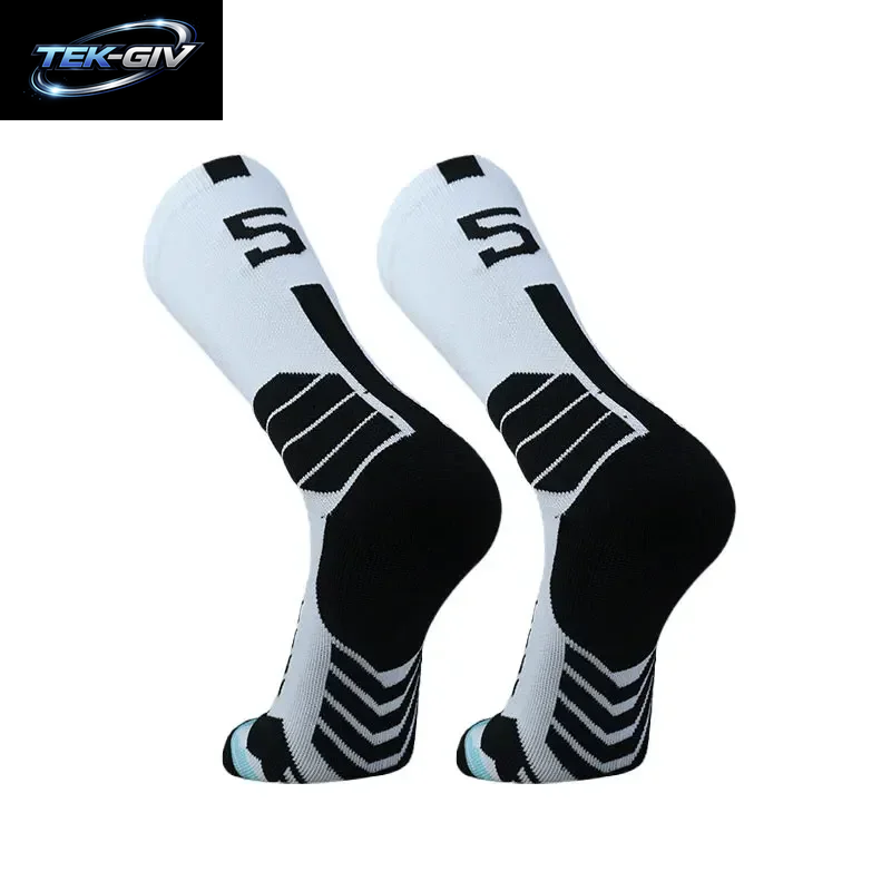 Hochwertige Elite-Basketballsocken Kompressionssocken Für Herren Mit Nummerierung Erwachsene Frottee-Sohle Outdoor-Sportsocken Unisex