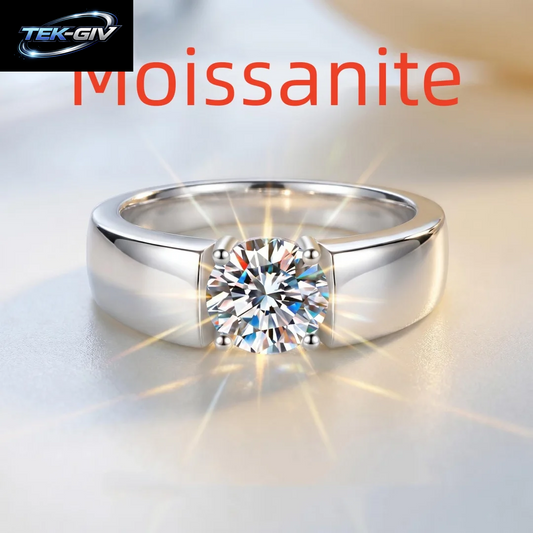 0,5-2CT D-Farbiger Moissanit-Ring Für Damen Und Herren, 925Er Silber, Passend Zum Ehering, Braut-Sterlingsilber, Weißgold