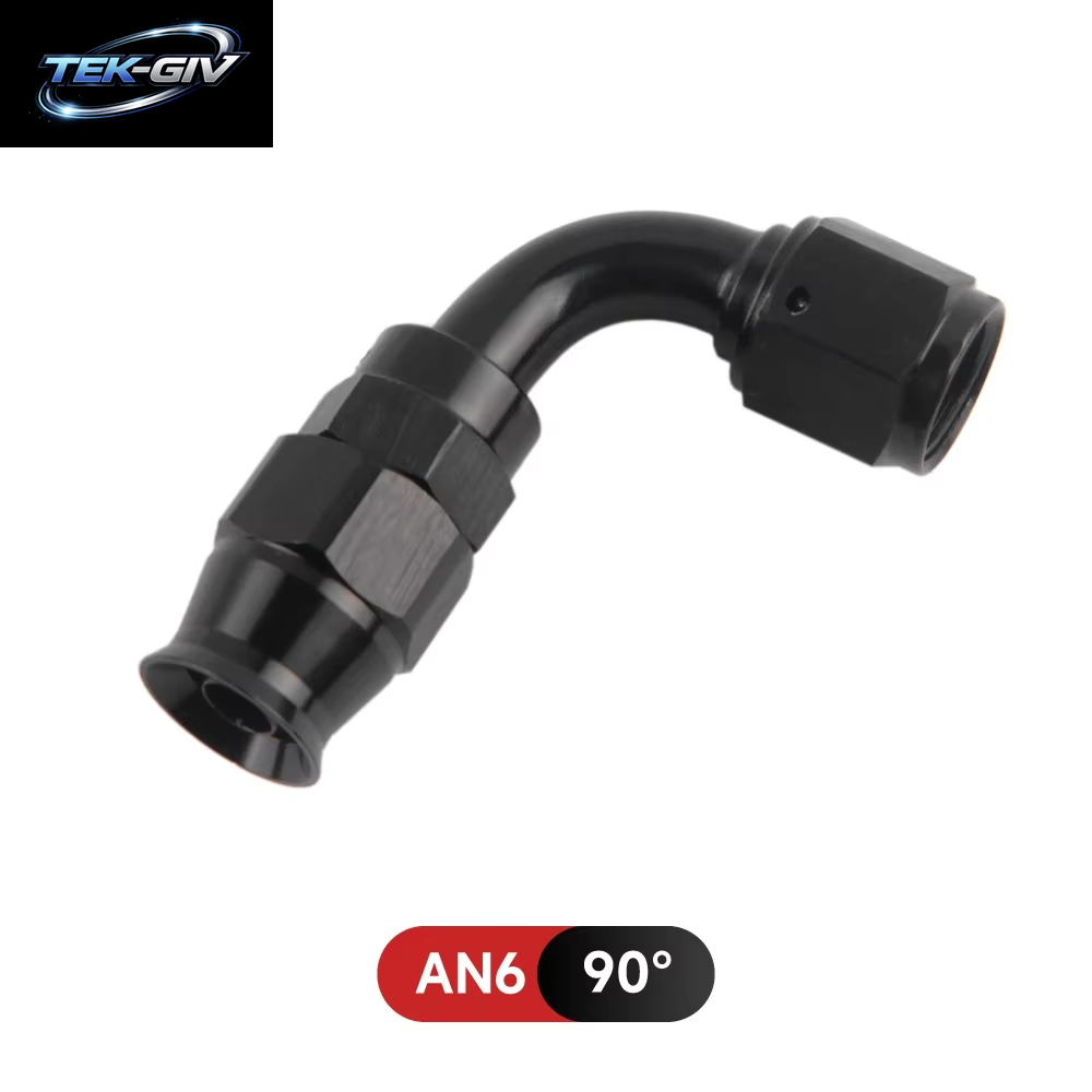AN4/6/8/10 Gerade 0 ° /45 ° /90 ° /180 ° Grad PTFE Öl Kraftstoff Drehschlauch Ende Fitting Öl Schlauch Ende Adapter Kit Schwarz