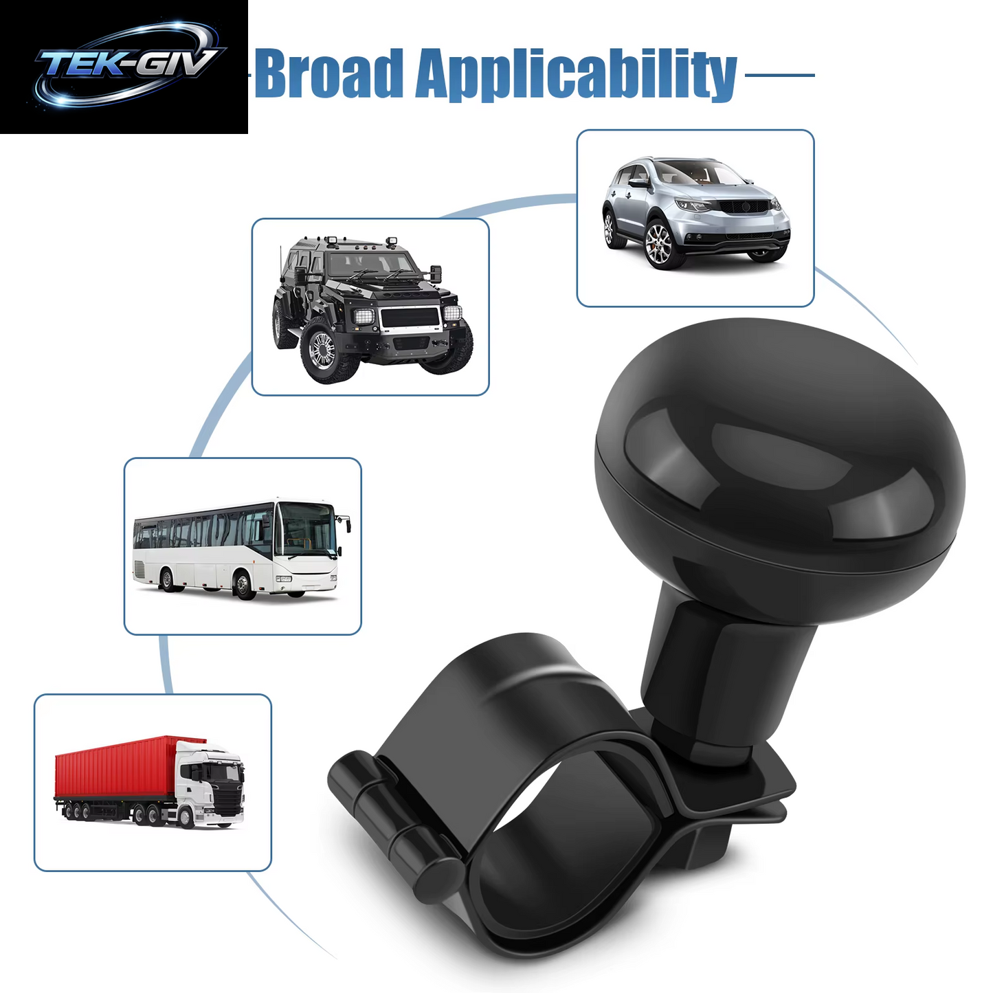 Auto Heavy Duty Lenkrad Knopf Schwarz Spinner Griff 360 Grad Lenkung Spinner Knopf Auto Zubehör