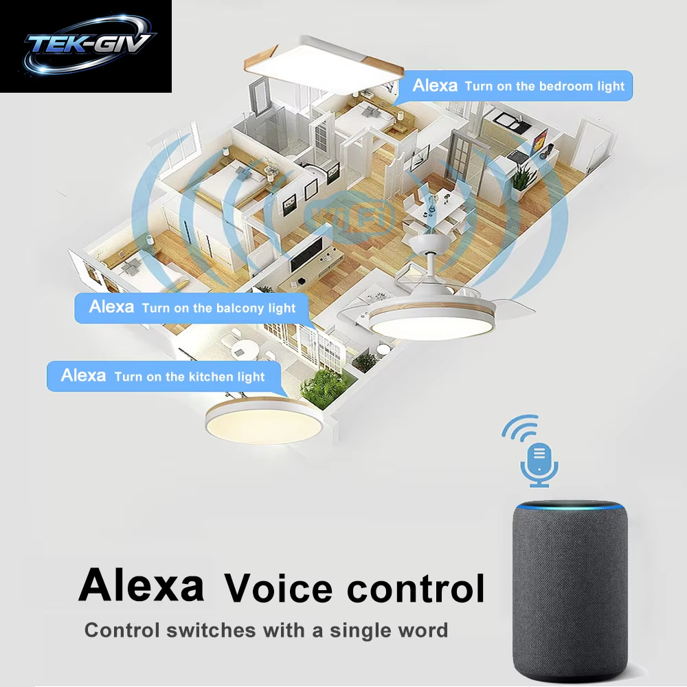 Tuya Wifi Smart Leben Decke Fan Licht Fernbedienung Kit APP Steuerung Smart Home Angepasst Wind Geschwindigkeit Arbeit Mit Alexa Zubehör