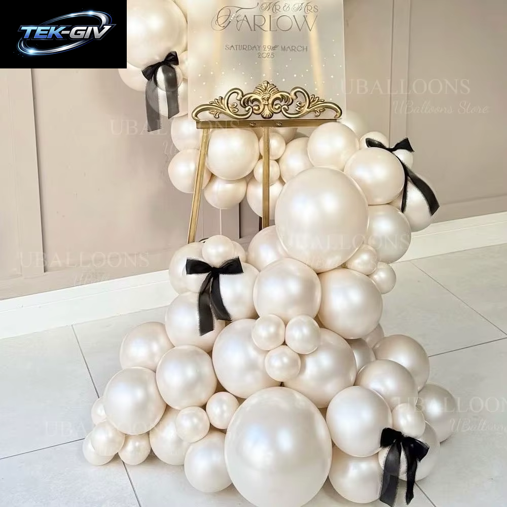 Doppelt Gefüllte Perlweiße Luftballons, 5/10/12/18 Zoll, Doppellagige Perlweiße Latexballons Für Hochzeit, Geburtstag, Babyparty, Dezember