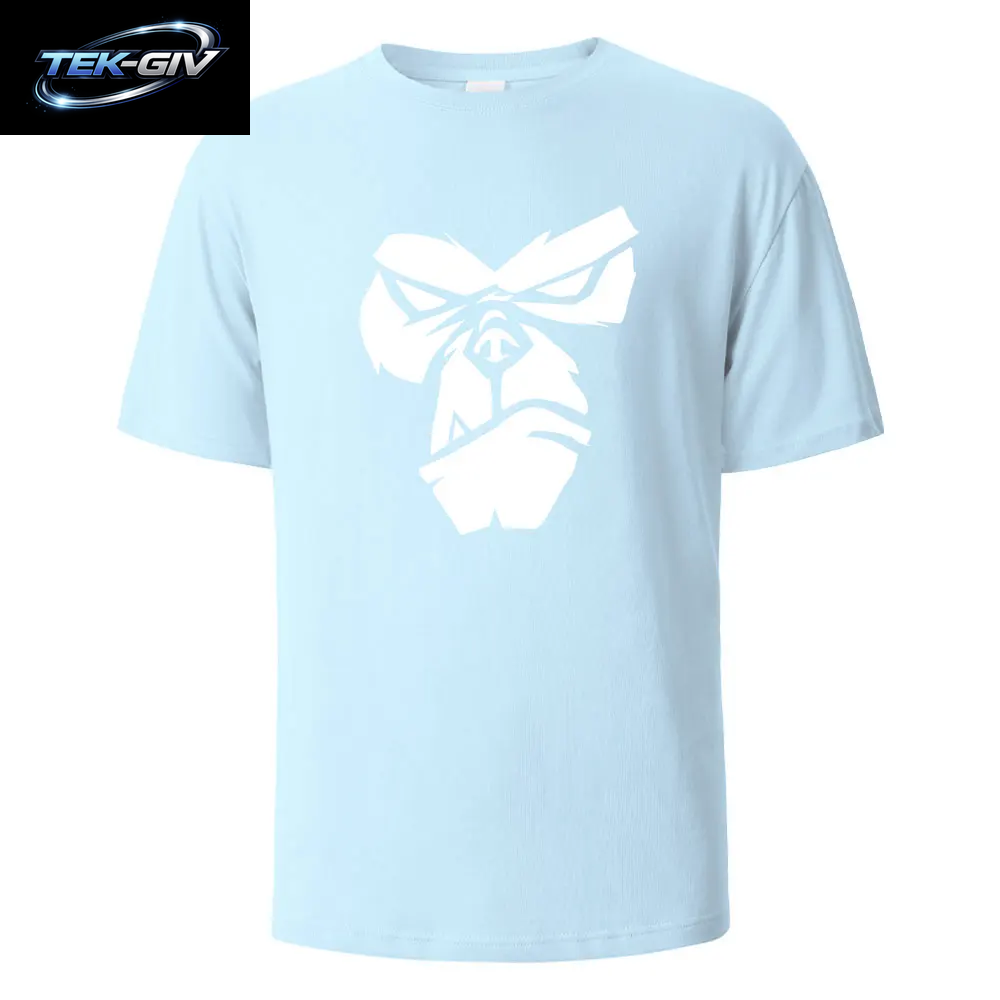 Gorilla Face Lustiges Print-T-Shirt, Sommer-T-Shirts Für Männer Und Frauen, 100 % Baumwolle, O-Ausschnitt, Übergröße, Lässig, Kurzärmelig, Streetwear, Basic-Top