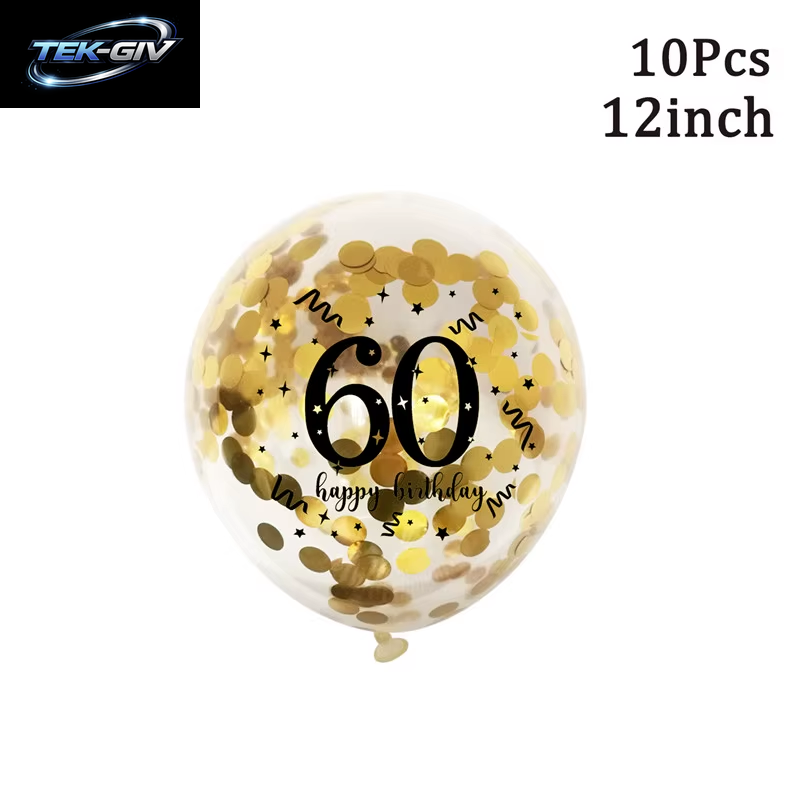 Schwarzgold 30 40 50 60 Jahre Geburtstag Latexballons Erwachsene Männer Frauen Alles Gute Zum Geburtstag Party Dekor Hochzeit 30. Jahrestag Zubehör